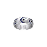 Inlaid Nautilus Shell Sterling Silver Ring TR3700 - Rings